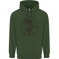 Guitar Vitruvian Man Guitarist Childrens Kids Hoodie Forest Green