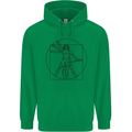 Guitar Vitruvian Man Guitarist Childrens Kids Hoodie Irish Green