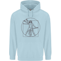 Guitar Vitruvian Man Guitarist Childrens Kids Hoodie Light Blue