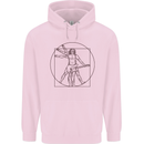 Guitar Vitruvian Man Guitarist Childrens Kids Hoodie Light Pink