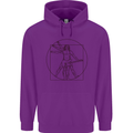 Guitar Vitruvian Man Guitarist Childrens Kids Hoodie Purple
