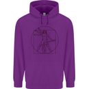 Guitar Vitruvian Man Guitarist Childrens Kids Hoodie Purple