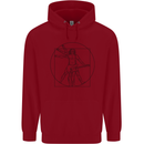 Guitar Vitruvian Man Guitarist Childrens Kids Hoodie Red