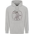 Guitar Vitruvian Man Guitarist Childrens Kids Hoodie Sports Grey