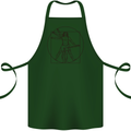 Guitar Vitruvian Man Guitarist Cotton Apron 100% Organic Forest Green