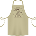 Guitar Vitruvian Man Guitarist Cotton Apron 100% Organic Khaki