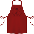 Guitar Vitruvian Man Guitarist Cotton Apron 100% Organic Maroon