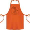 Guitar Vitruvian Man Guitarist Cotton Apron 100% Organic Orange