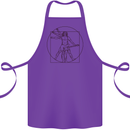 Guitar Vitruvian Man Guitarist Cotton Apron 100% Organic Purple