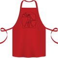 Guitar Vitruvian Man Guitarist Cotton Apron 100% Organic Red