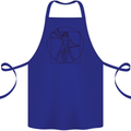 Guitar Vitruvian Man Guitarist Cotton Apron 100% Organic Royal Blue