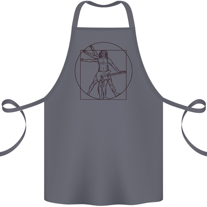 Guitar Vitruvian Man Guitarist Cotton Apron 100% Organic Steel