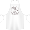 Guitar Vitruvian Man Guitarist Cotton Apron 100% Organic White