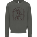 Guitar Vitruvian Man Guitarist Kids Sweatshirt Jumper Storm Grey