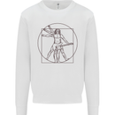 Guitar Vitruvian Man Guitarist Kids Sweatshirt Jumper White