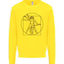 Guitar Vitruvian Man Guitarist Kids Sweatshirt Jumper Yellow