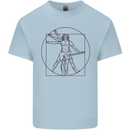 Guitar Vitruvian Man Guitarist Kids T-Shirt Childrens Light Blue