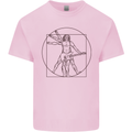 Guitar Vitruvian Man Guitarist Kids T-Shirt Childrens Light Pink
