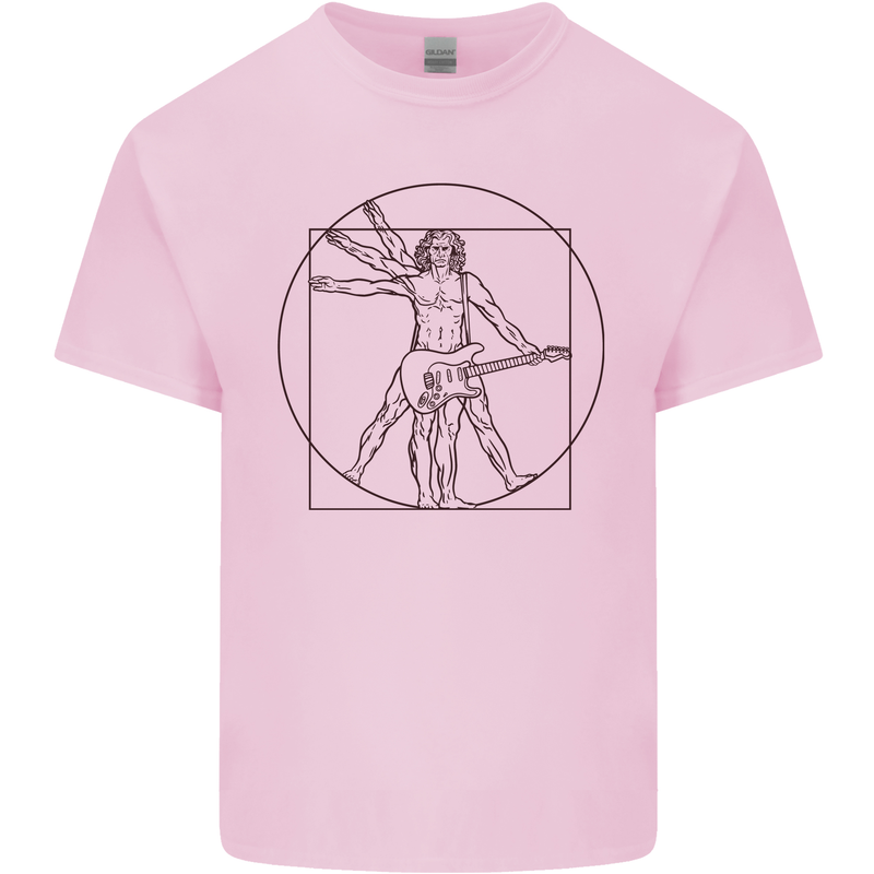 Guitar Vitruvian Man Guitarist Kids T-Shirt Childrens Light Pink