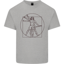 Guitar Vitruvian Man Guitarist Kids T-Shirt Childrens Sports Grey