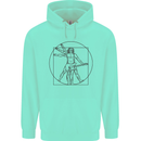Guitar Vitruvian Man Guitarist Mens 80% Cotton Hoodie Peppermint