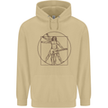 Guitar Vitruvian Man Guitarist Mens 80% Cotton Hoodie Sand