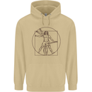 Guitar Vitruvian Man Guitarist Mens 80% Cotton Hoodie Sand