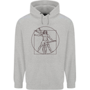 Guitar Vitruvian Man Guitarist Mens 80% Cotton Hoodie Sports Grey