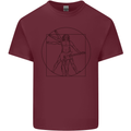Guitar Vitruvian Man Guitarist Mens Cotton T-Shirt Tee Top Maroon