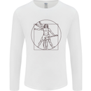 Guitar Vitruvian Man Guitarist Mens Long Sleeve T-Shirt White