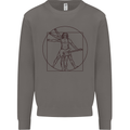 Guitar Vitruvian Man Guitarist Mens Sweatshirt Jumper Charcoal