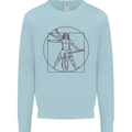 Guitar Vitruvian Man Guitarist Mens Sweatshirt Jumper Light Blue