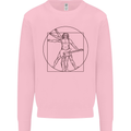 Guitar Vitruvian Man Guitarist Mens Sweatshirt Jumper Light Pink