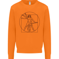Guitar Vitruvian Man Guitarist Mens Sweatshirt Jumper Orange