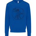 Guitar Vitruvian Man Guitarist Mens Sweatshirt Jumper Royal Blue