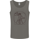 Guitar Vitruvian Man Guitarist Mens Vest Tank Top Charcoal