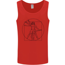 Guitar Vitruvian Man Guitarist Mens Vest Tank Top Red