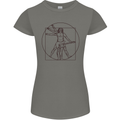 Guitar Vitruvian Man Guitarist Womens Petite Cut T-Shirt Charcoal