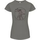Guitar Vitruvian Man Guitarist Womens Petite Cut T-Shirt Charcoal