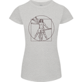 Guitar Vitruvian Man Guitarist Womens Petite Cut T-Shirt Sports Grey