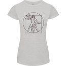 Guitar Vitruvian Man Guitarist Womens Petite Cut T-Shirt Sports Grey