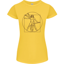 Guitar Vitruvian Man Guitarist Womens Petite Cut T-Shirt Yellow