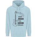 Guitar When Words Fail Music Speaks Childrens Kids Hoodie Light Blue