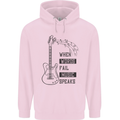 Guitar When Words Fail Music Speaks Childrens Kids Hoodie Light Pink