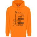 Guitar When Words Fail Music Speaks Childrens Kids Hoodie Orange