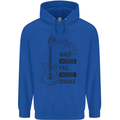 Guitar When Words Fail Music Speaks Childrens Kids Hoodie Royal Blue