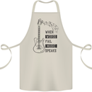 Guitar When Words Fail Music Speaks Cotton Apron 100% Organic Natural