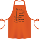 Guitar When Words Fail Music Speaks Cotton Apron 100% Organic Orange