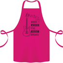 Guitar When Words Fail Music Speaks Cotton Apron 100% Organic Pink