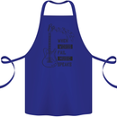 Guitar When Words Fail Music Speaks Cotton Apron 100% Organic Royal Blue